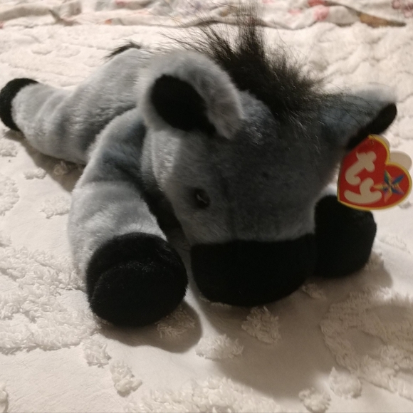 ❤️Lefty Beanie Buddy 14" Vintage TY 2000 Gray/Black/Flag on rump Original Tags - Picture 1 of 14